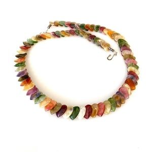 13 Necklace Artisan Vintage Heart Shaped Plastic Beads Multi Colored Hook Clasp